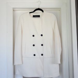 Zara Classic White Dress Coat